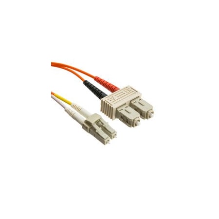 Cable Wholesale LC/UPC to SC/UPC OM2 Duplex 2.0mm Fiber Optic Patch Cord, OFNR, Multimode 50/125, Orange LCSC-11003